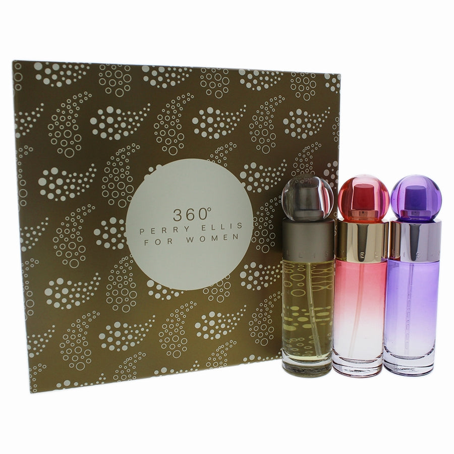PERRY ELLIS 360 TRIO (W) 3PC SET (3x1.0) 1.0oz EDT sp (Regular), 1.0oz edp sp (Coral), 1.0oz edp sp(Purple)