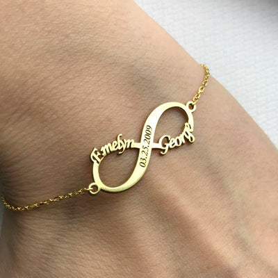 Custom Name And Date Infinity Bracelet- Best Anniversary Gifts For Wife