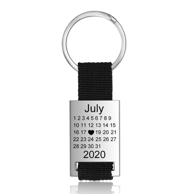  Custom Date & Picture Calendar Keychain Gift for Dad