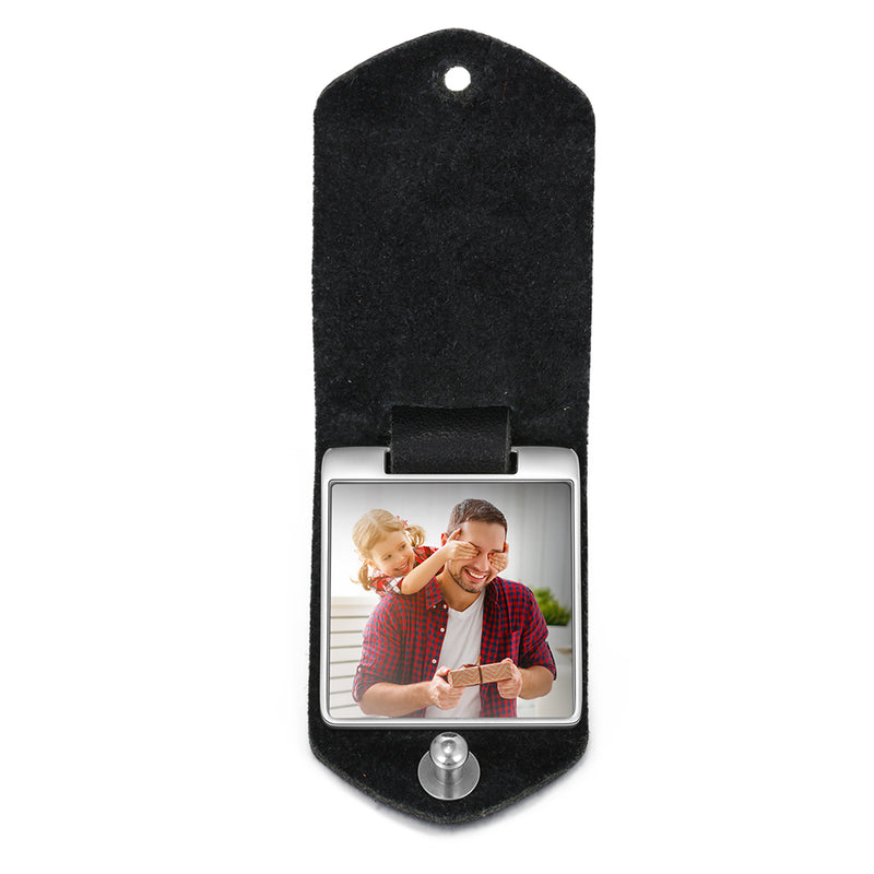 Personalized Leather Keychain With Picture and Calendar