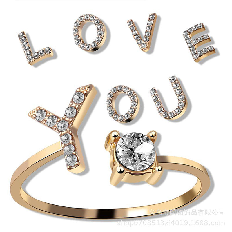 Iced Initial Ring - Engraved Giftsly
