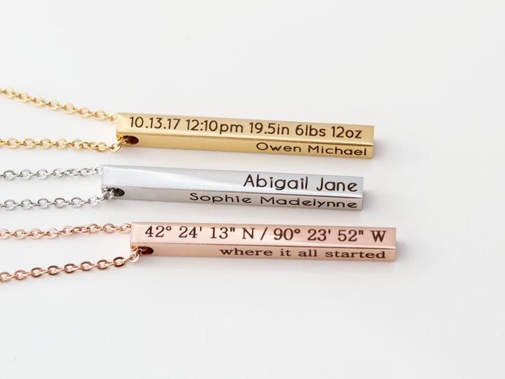 Custom Bar Necklace- Special Gift For Her