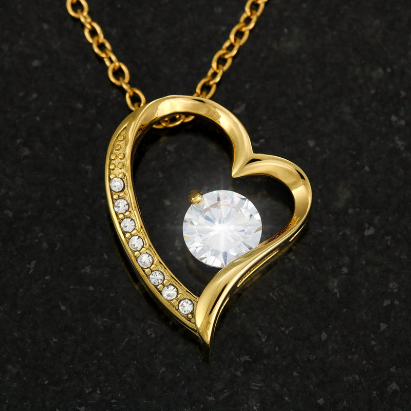 Gifts For Wife LOVE Forever Heart Necklace With Romantic "Heart To Heart" Message Card