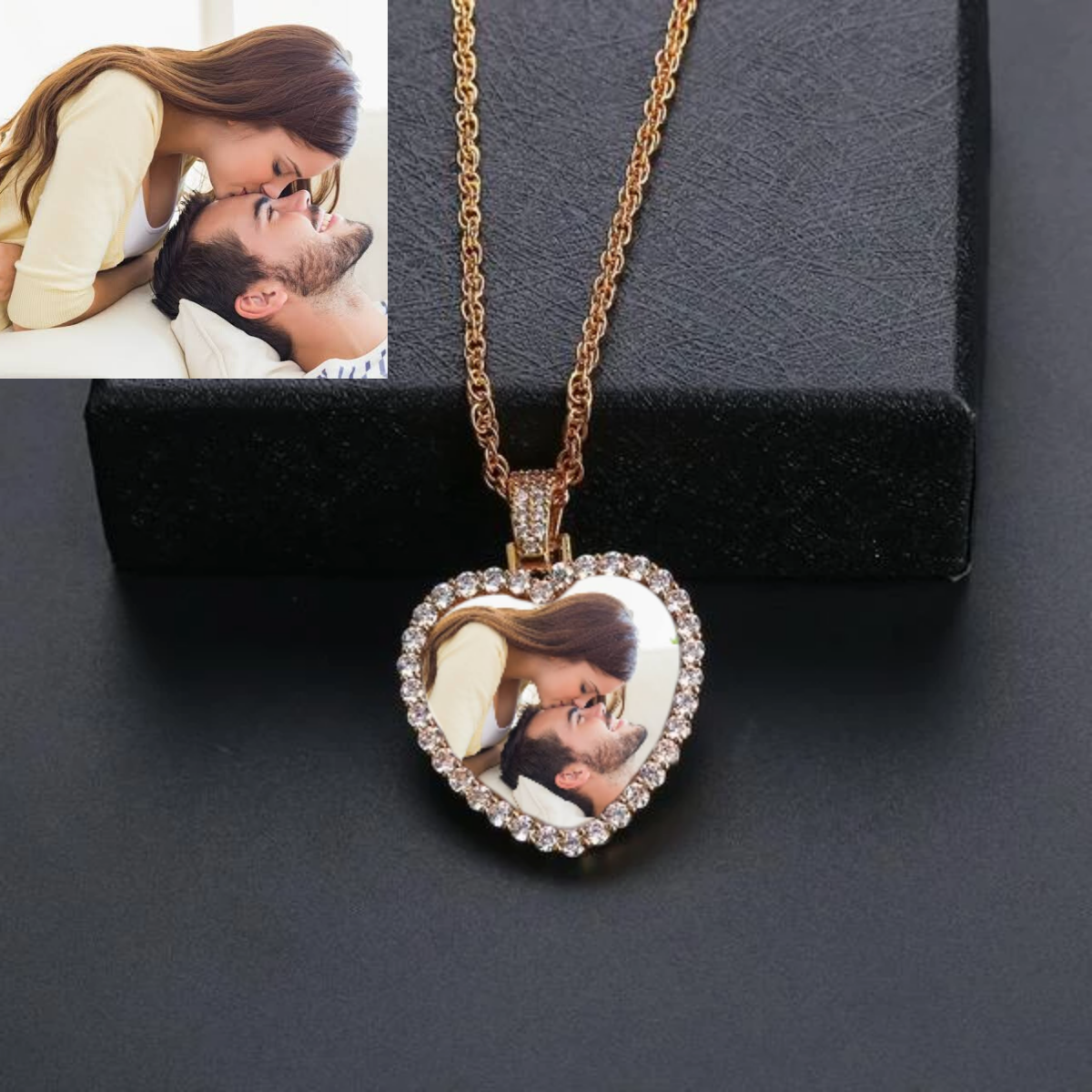 Custom Heart Necklace With Picture Inside Custom Memory Medallion Engraved Giftsly