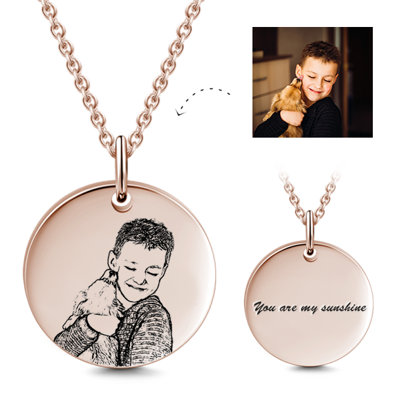 18K Gold Plated Personalized Photo Necklace- Personalize Necklace With Photo And Text