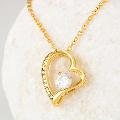 Love Forever Heart Necklace For Mom- A Gift For Mom With A Message Card Says "Happy Mother's Day"