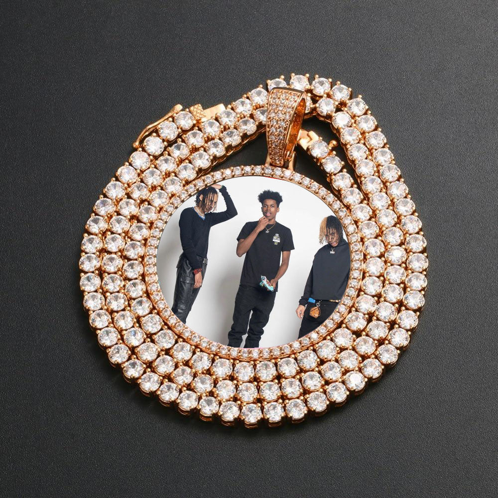 Iced Out Personalized Picture Necklace For Hip Hop Lover