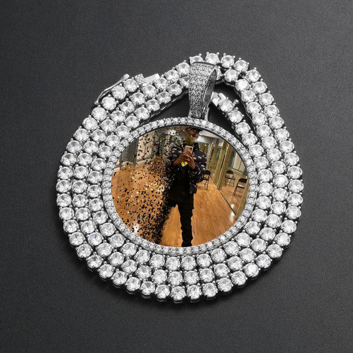 Iced Out Personalized Picture Necklace For Hip Hop Lover