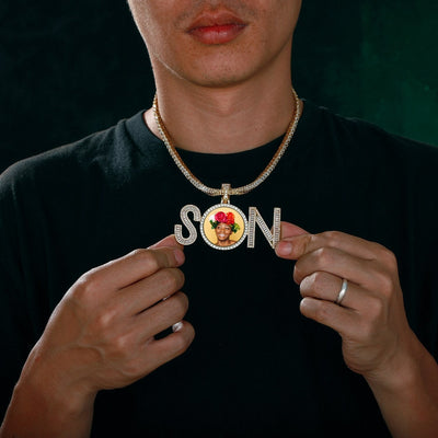 Custom Photo 'SON' Pendant- Memorial Necklace- Love Necklace For Son