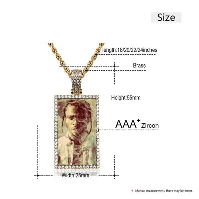 Custom Made Square Photo Medallion Necklaces
