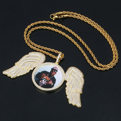 Personalized Angel Wing Necklace- Picture Locket Necklace