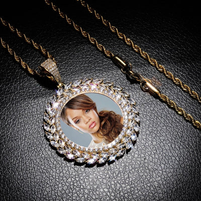 Custom Photo Round Medallion Pendant Necklace