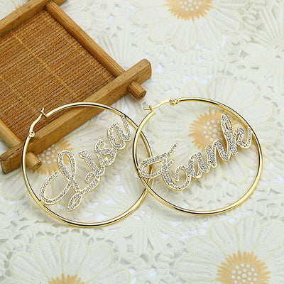 Personalized Name Hoop Earrings- Gifts For Mom-Birthday Gifts For 30-Year-Old Woman