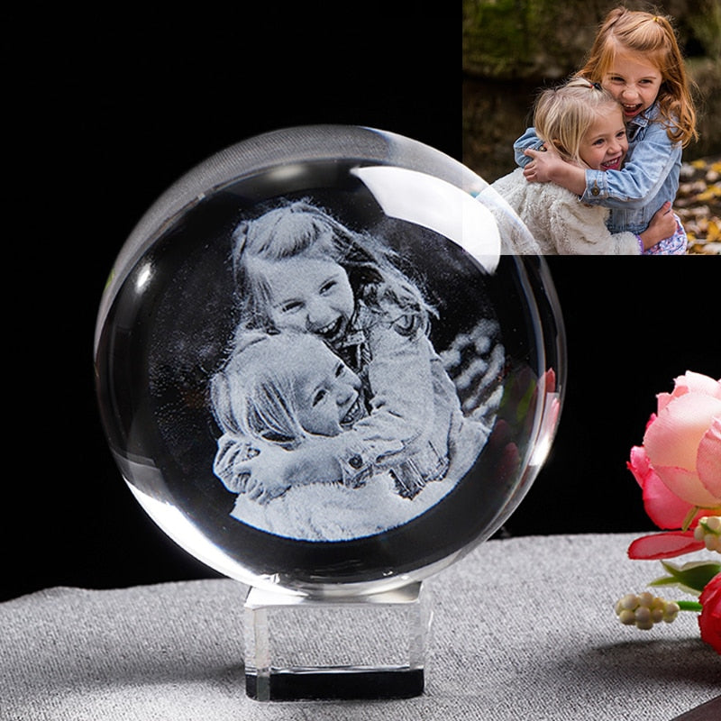 Personalized Glass Ball Photo Frame Special Birthday Gift For Girlfri