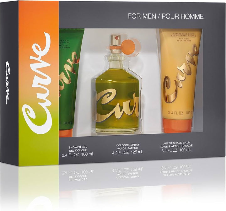 Liz Claiborne CURVE (M) 3PC SET(4.2oz EDC SP, 3.4oz Shower Gel, 3.4oz After Shave Balm)