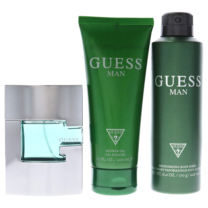 GUESS MAN (M) 3PC SET (2.5oz EDT SP, 6.0oz deo body sp, 6.7oz Shower Gel)