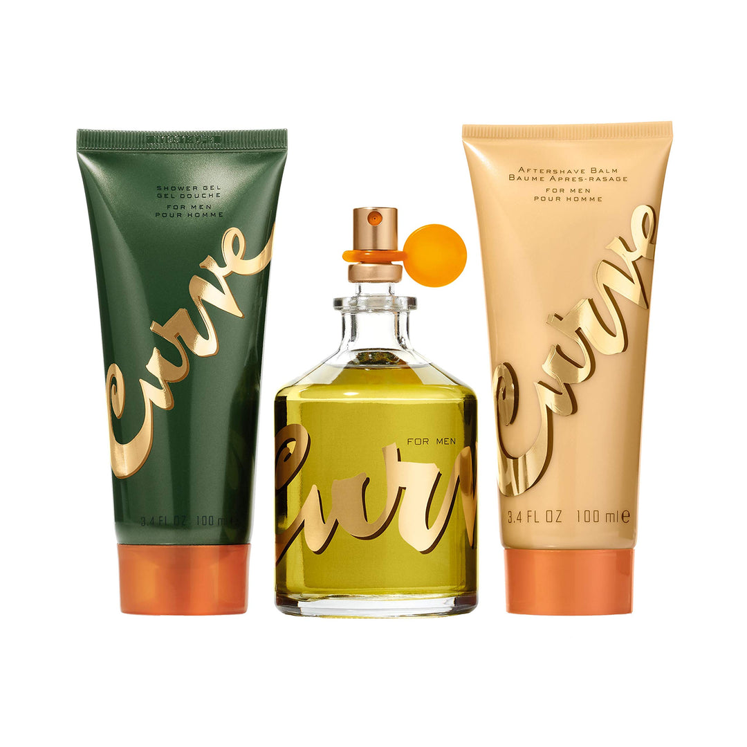 Liz Claiborne CURVE (M) 3PC SET(4.2oz EDC SP, 3.4oz Shower Gel, 3.4oz After Shave Balm)