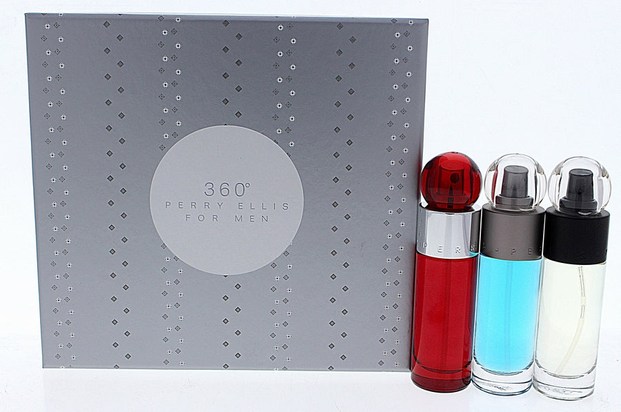 Perry Ellis 360 TRIO (M) 3PC SET (3x1.0) 1.0oz EDT sp, 1.0oz EDT sp (Red), 1.0oz sp
