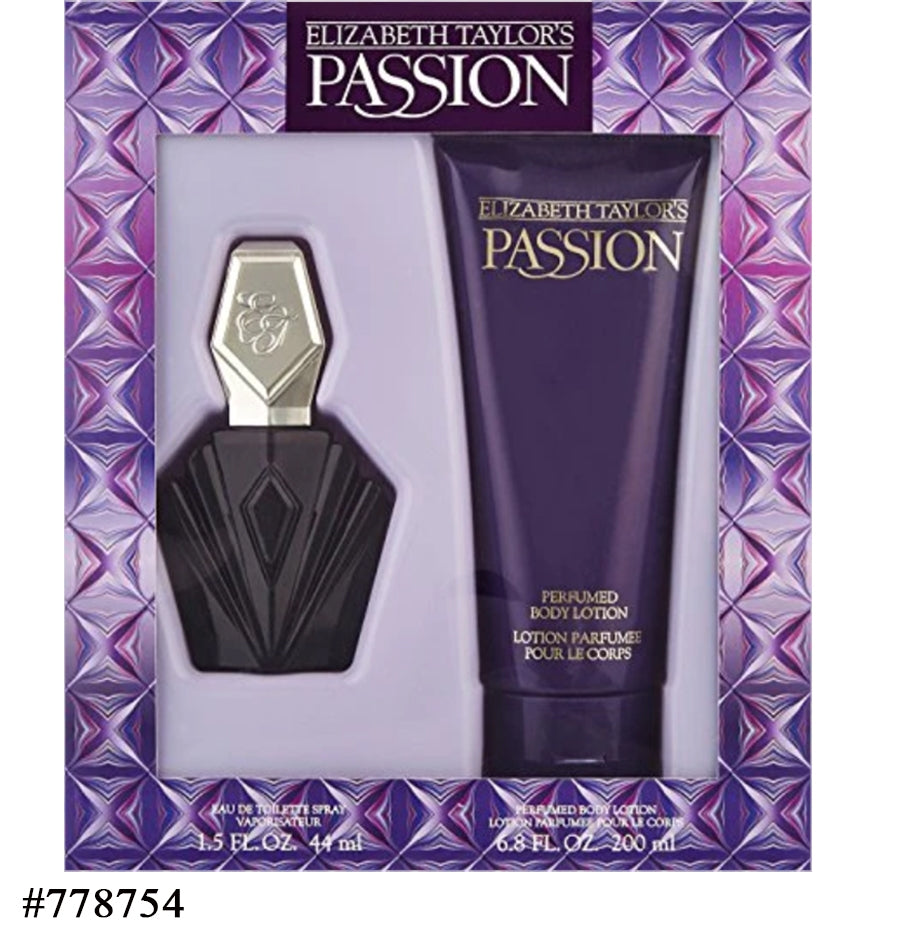 Elizabeth Taylor PASSION (W)(W/B) 2PC SET (2.5oz EDT sp, 6.8oz perfumed body lotion)