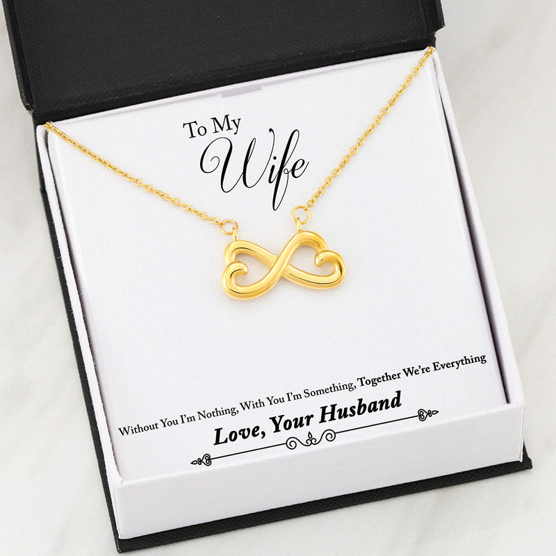 Beautiful Infinity Heart Necklace With Husband To Wife Everything Message Card