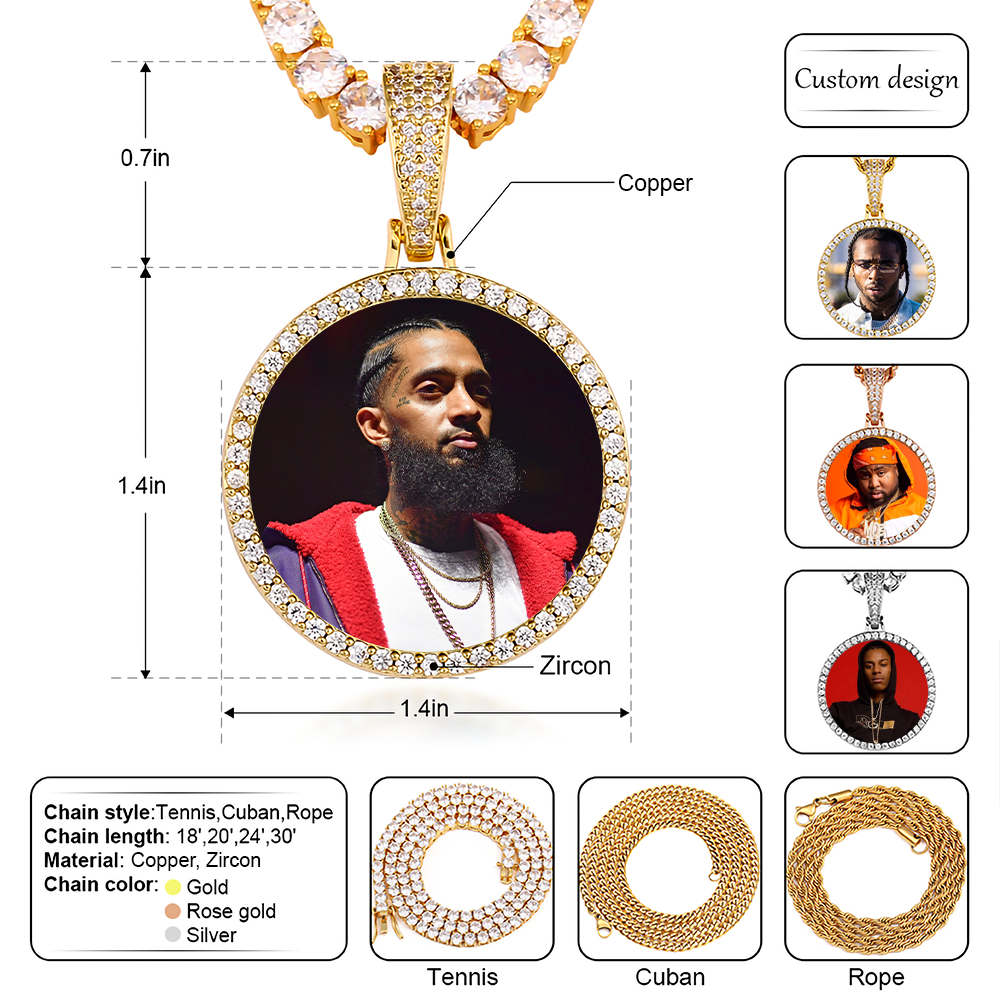 Customized Necklace With Photo Pendant-Personalized Jewelry With Picture-Picture Necklace For Men