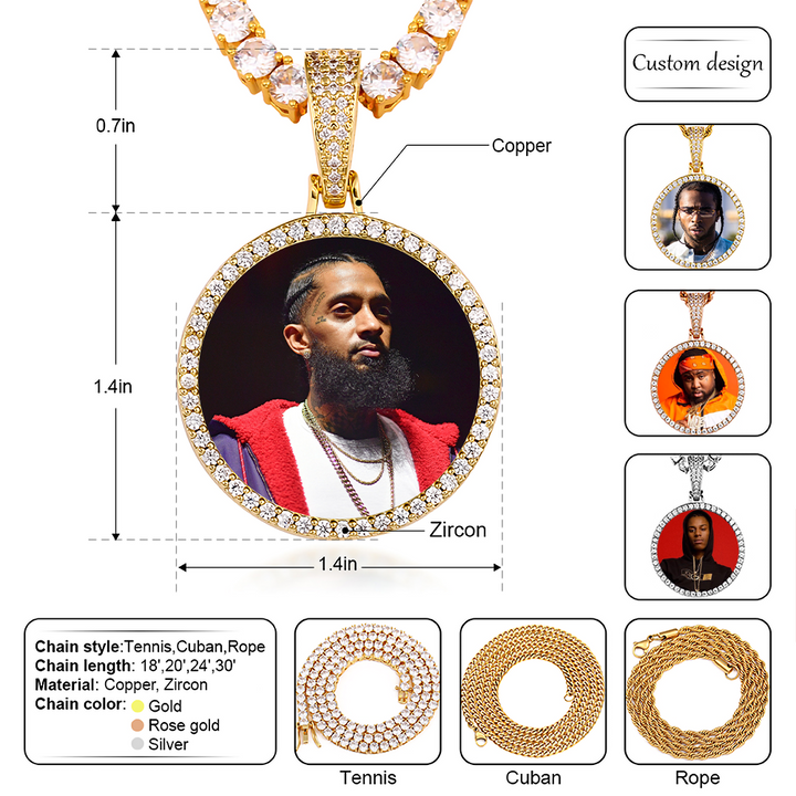 Customized Necklace With Photo Pendant-Personalized Jewelry With Picture-Picture Necklace For Men