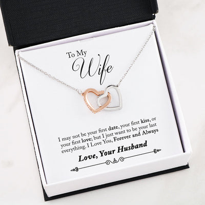 Gifts For Wife Interlocking Heart Necklace With Husband To Wife "Forever And Always" Message Card