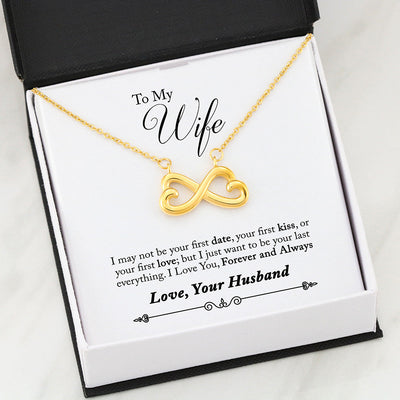 Beautiful Infinity HEART Necklace With Husband To Wife First Romantic Message Card