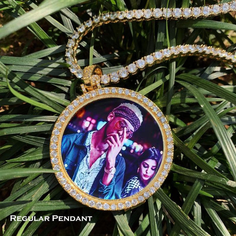 14k Gold Plated Custom Photo Circle Necklace- Best Christmas Gifts- Great Gift For Valentine