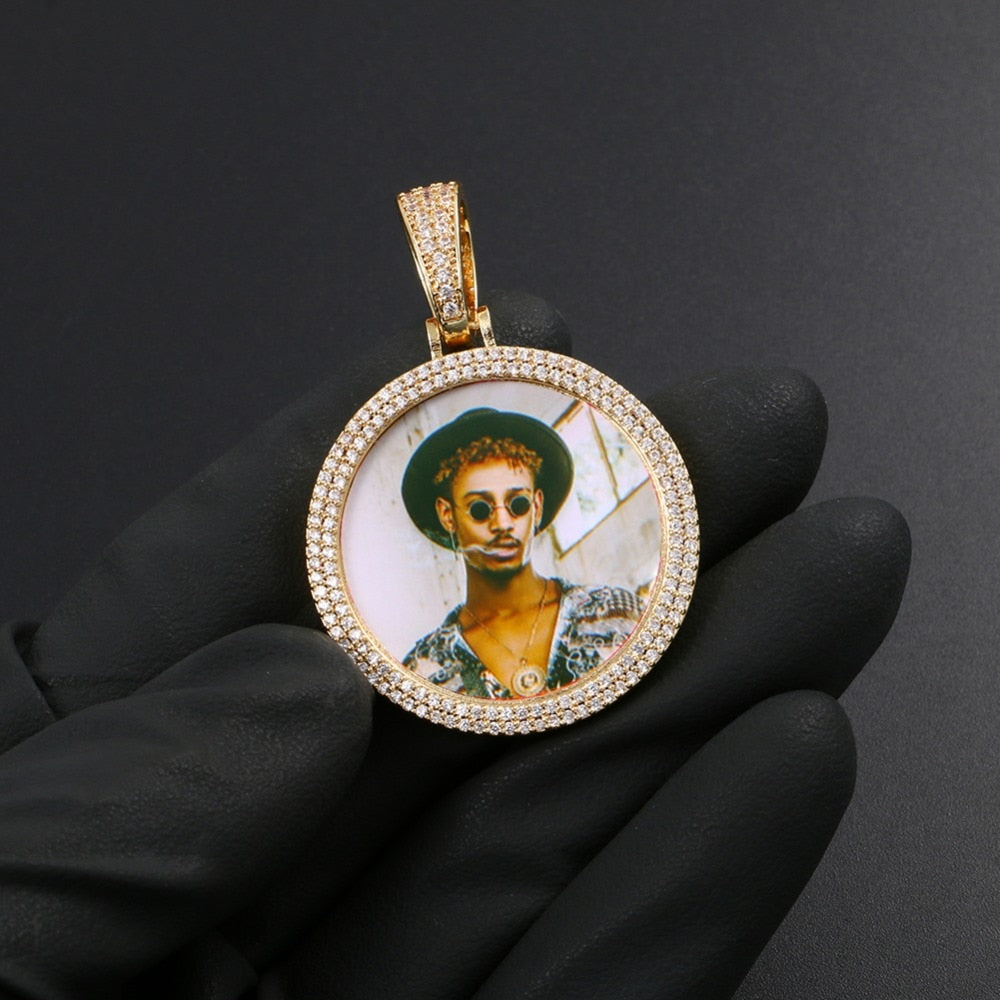Memorial Necklace With Picture- Medallion Necklace- Personalized Photo Medallions Necklace For Men