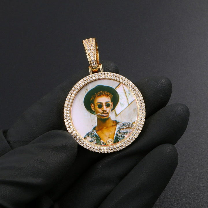 Memorial Necklace With Picture- Medallion Necklace- Personalized Photo Medallions Necklace For Men