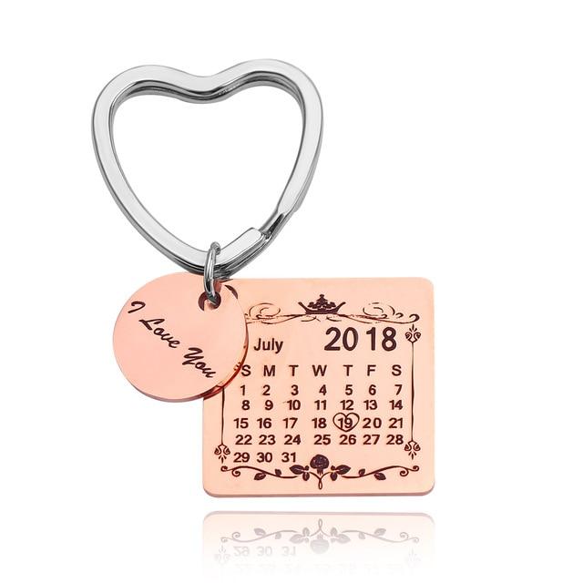 Personalized Keychain With Date, Photo, Engrave Text- Christmas Gifts For Dad