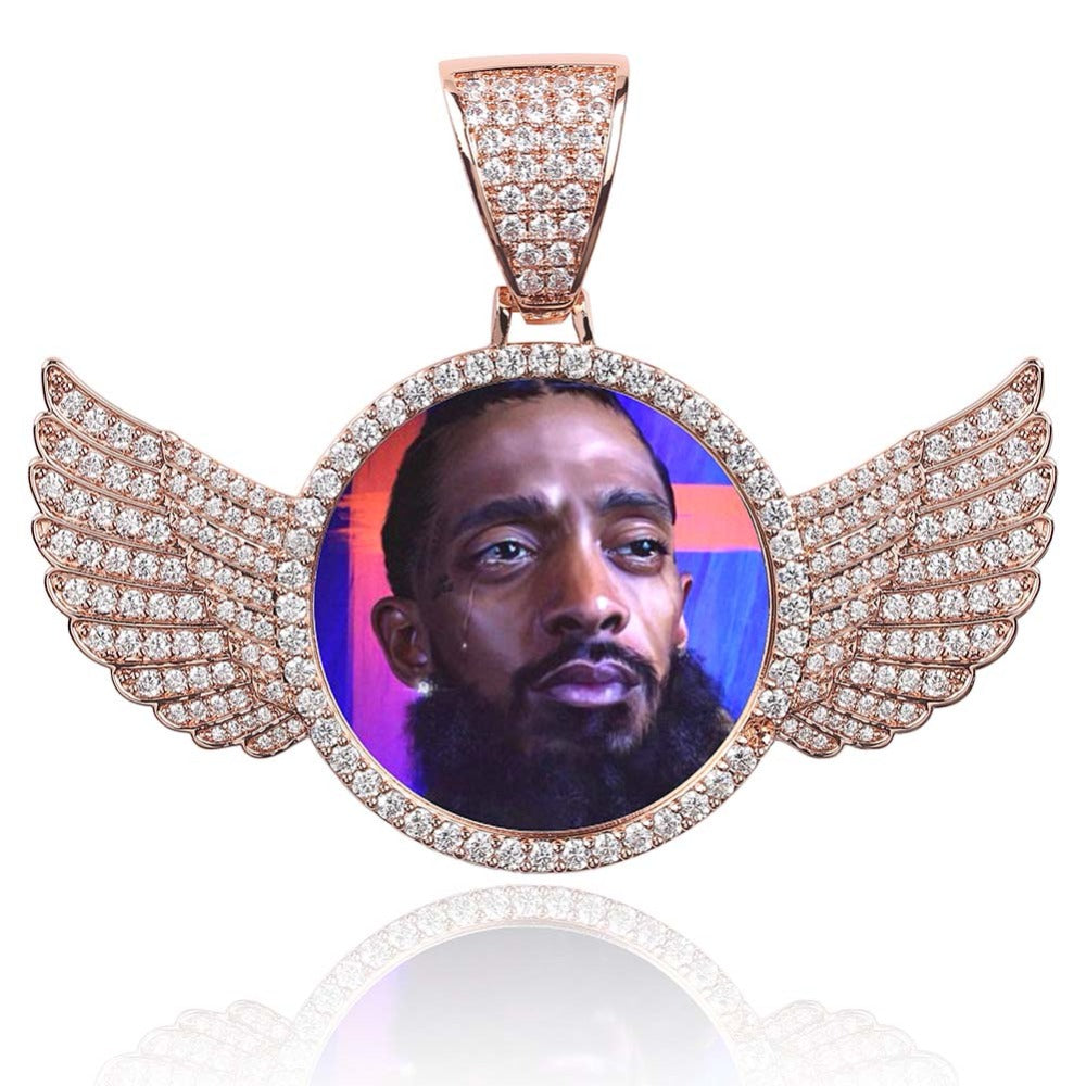 Custom Angel Wing Necklace-Best Gifts For Men- Necklace With Picture Inside