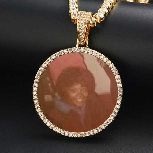 Custom Photo Medallion Necklace For Men and Women With Micro Nano Cz Stone