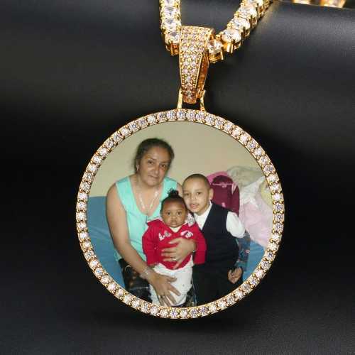 Custom Photo Medallion Necklace For Men and Women With Micro Nano Cz Stone