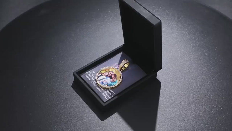 S925 Custom Made Photo Rotating Double-Sided Medallion-GRA Certificated Moissanite Diamond