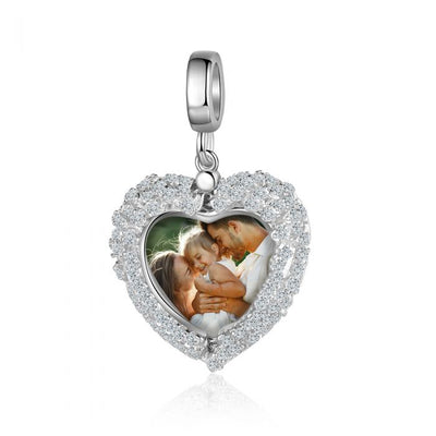 Open Heart Photo Charm Beads-Valentine Gift For Wife