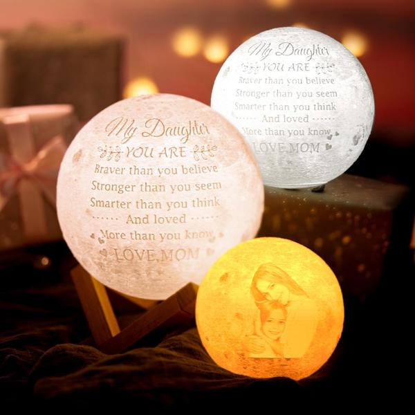 3D Custom Photo Engraving Moon Light The Best Christmas Gifts For Mom