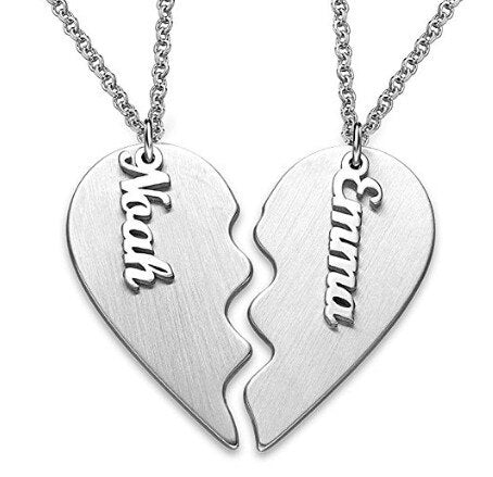 Personalized Couple Heart Necklace- Gifts For Couple- Necklace For Couple