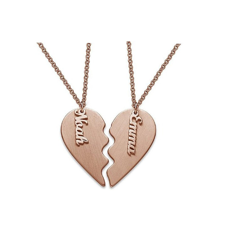 Personalized Couple Heart Necklace- Gifts For Couple- Necklace For Couple