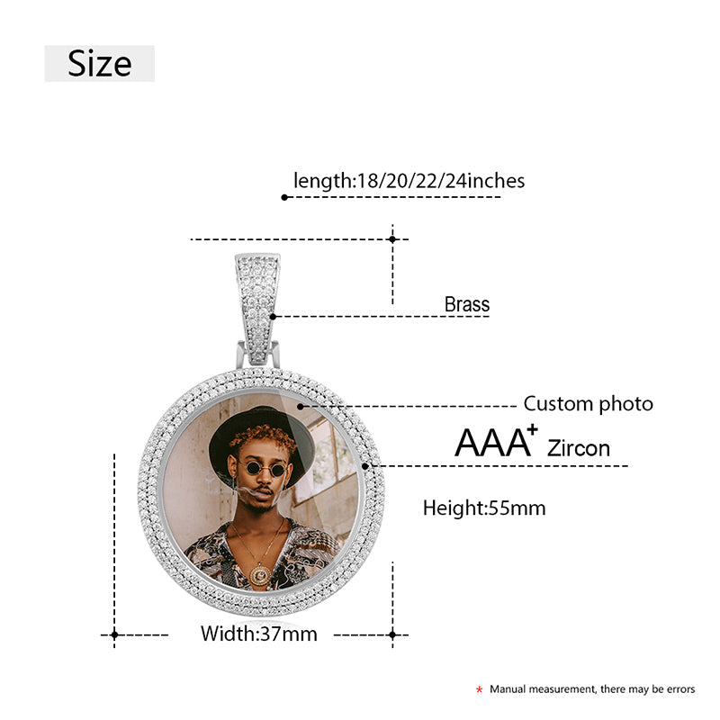 14K Gold Plated Picture Pendant Necklace For Men - Personalized Picture Necklace
