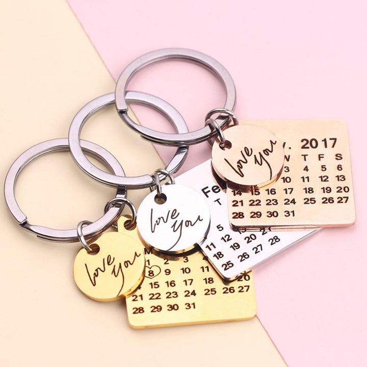 Personalized Keychain With Date, Photo, Engrave Text- Christmas Gifts For Dad