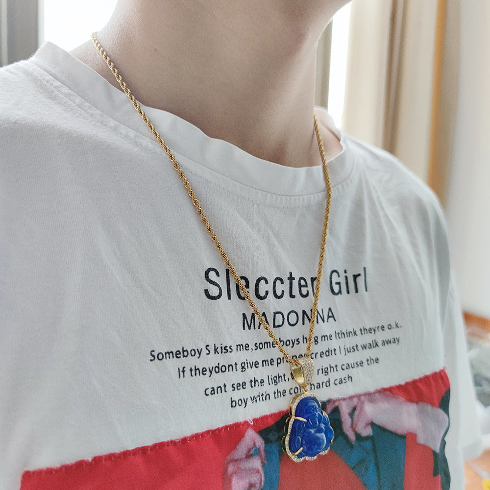 Buddha Pendant AAA Zirconia Hip Hop Necklace For Women