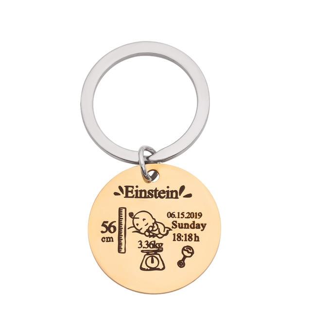 Personalized Keychain With Date, Photo, Engrave Text- Christmas Gifts For Dad