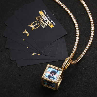 18k Gold Plated Men's Personalized Photo Necklace- Necklace With Picture Inside