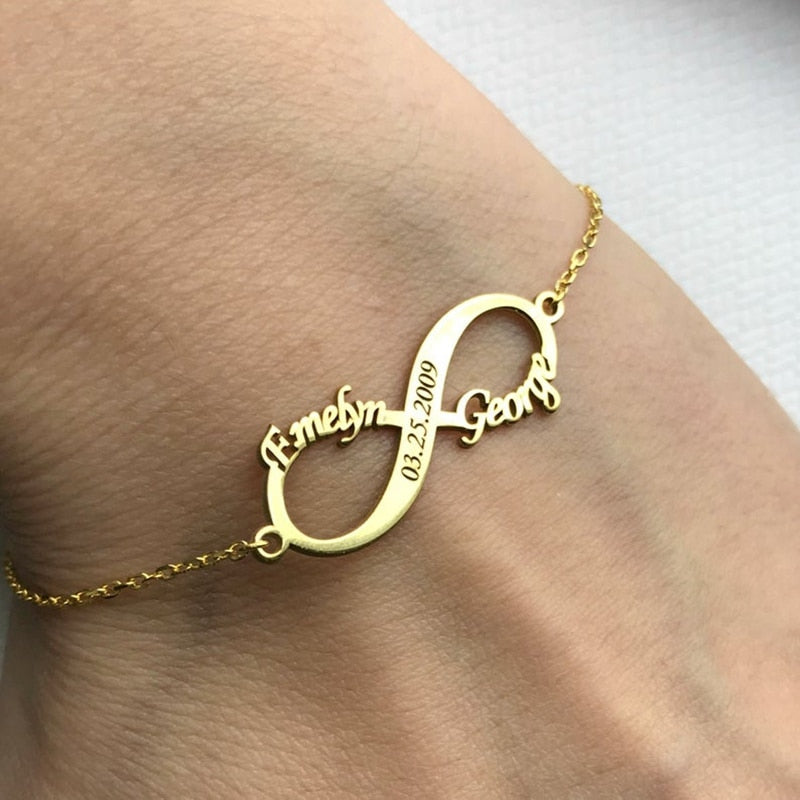 Personalized Infinity Bracelet With Names- Great Gifts For Couple