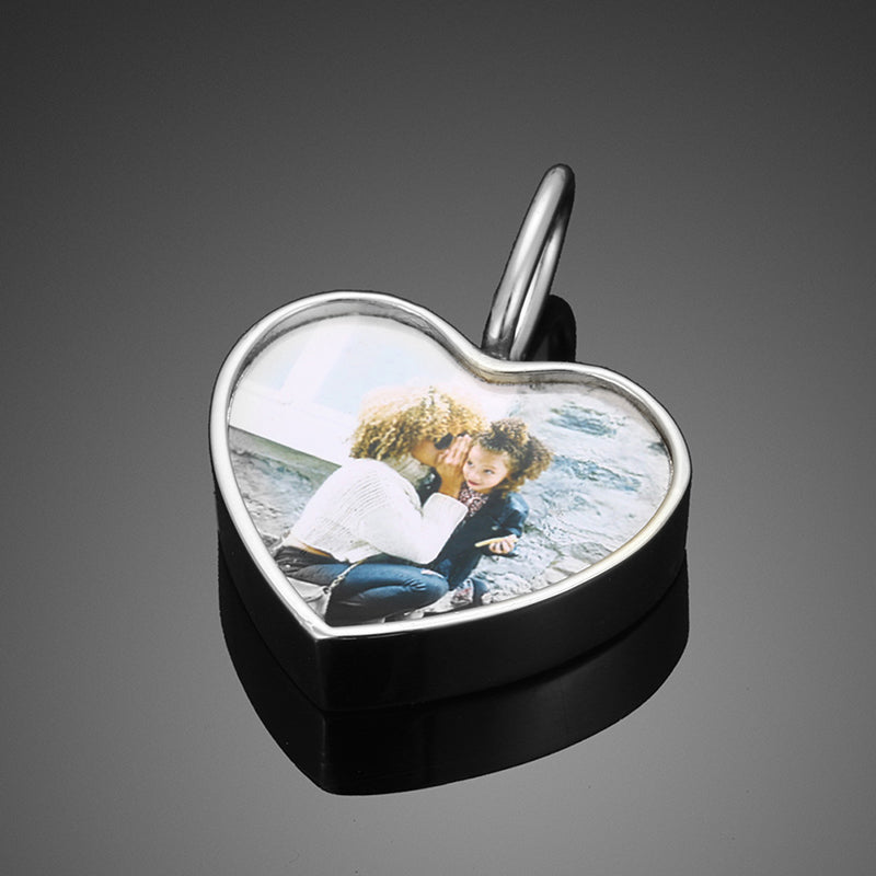 Personalized Photo Cremation Urn Necklace for Ashes With Filling Tool- 18k Gold Custom Heart Pendant Memorial Keepsake