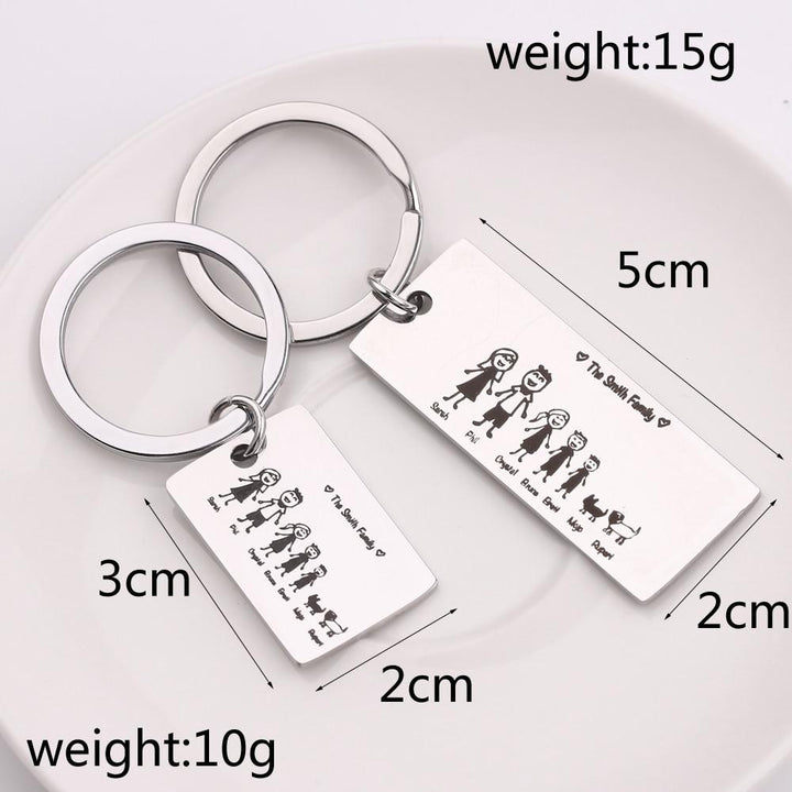 Personalized Keychain With Date, Photo, Engrave Text- Christmas Gifts For Dad