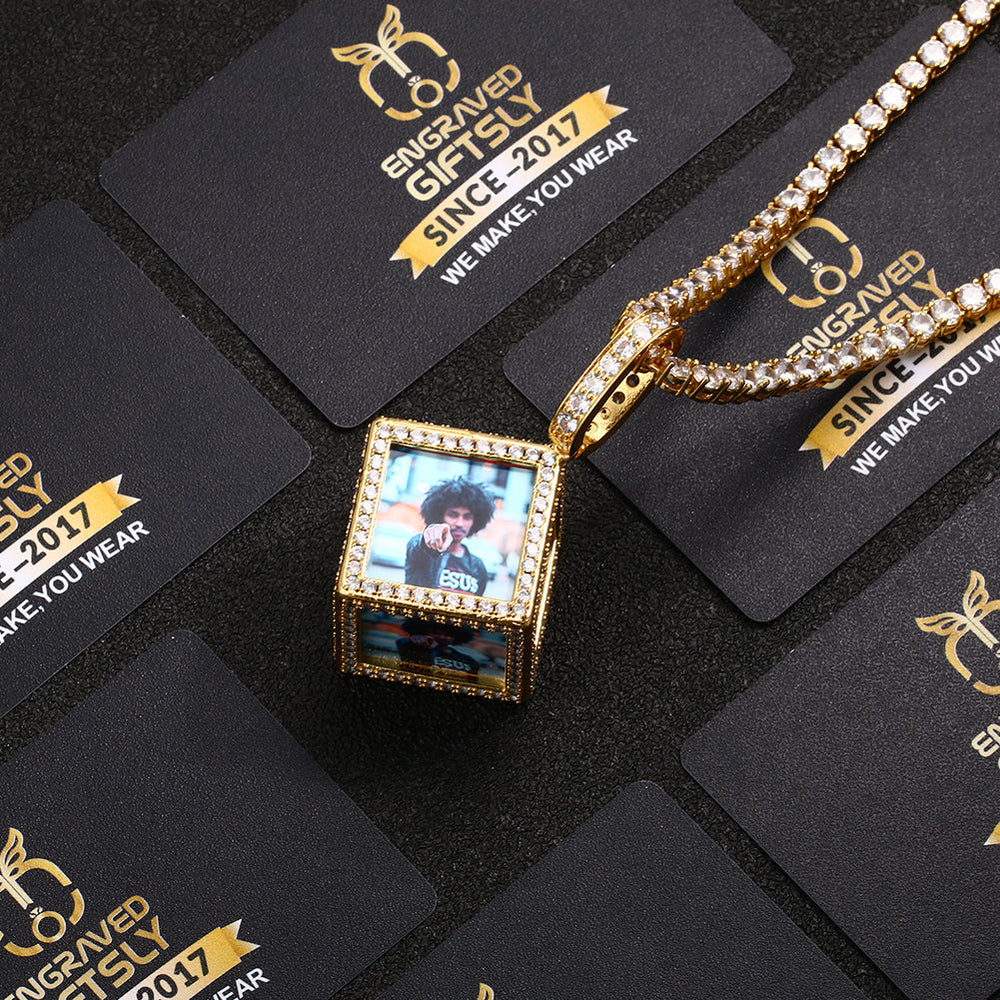 18k Gold Plated Men's Personalized Photo Necklace- Necklace With Picture Inside