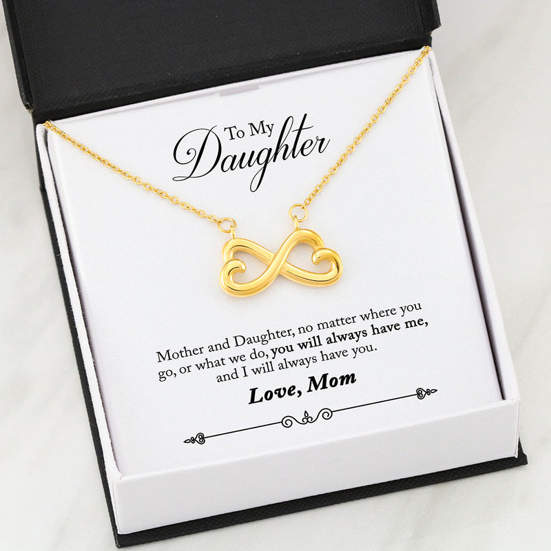 Beautiful Heart Infinity Necklace With Mom To Daughter Remember Always Message Card